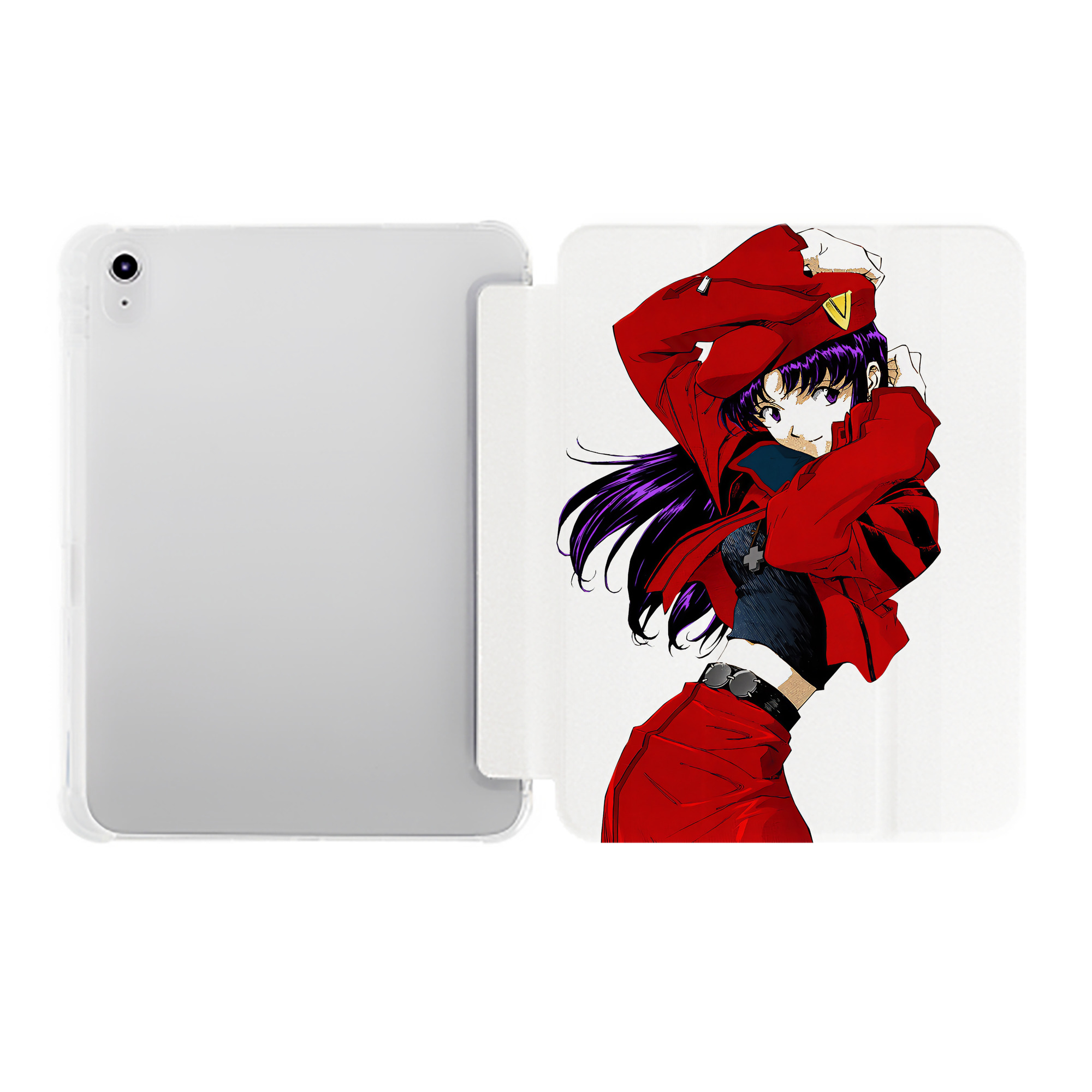 （画像用） EVA 新世紀エヴァンゲリオン IPad ケース ペン収納付き 三つ折りスタンド PUレザー×シリコン 対応機種9.5/10.5/10.9インチ